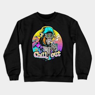 Jungle Beats: The Chill Out Gorilla Crewneck Sweatshirt